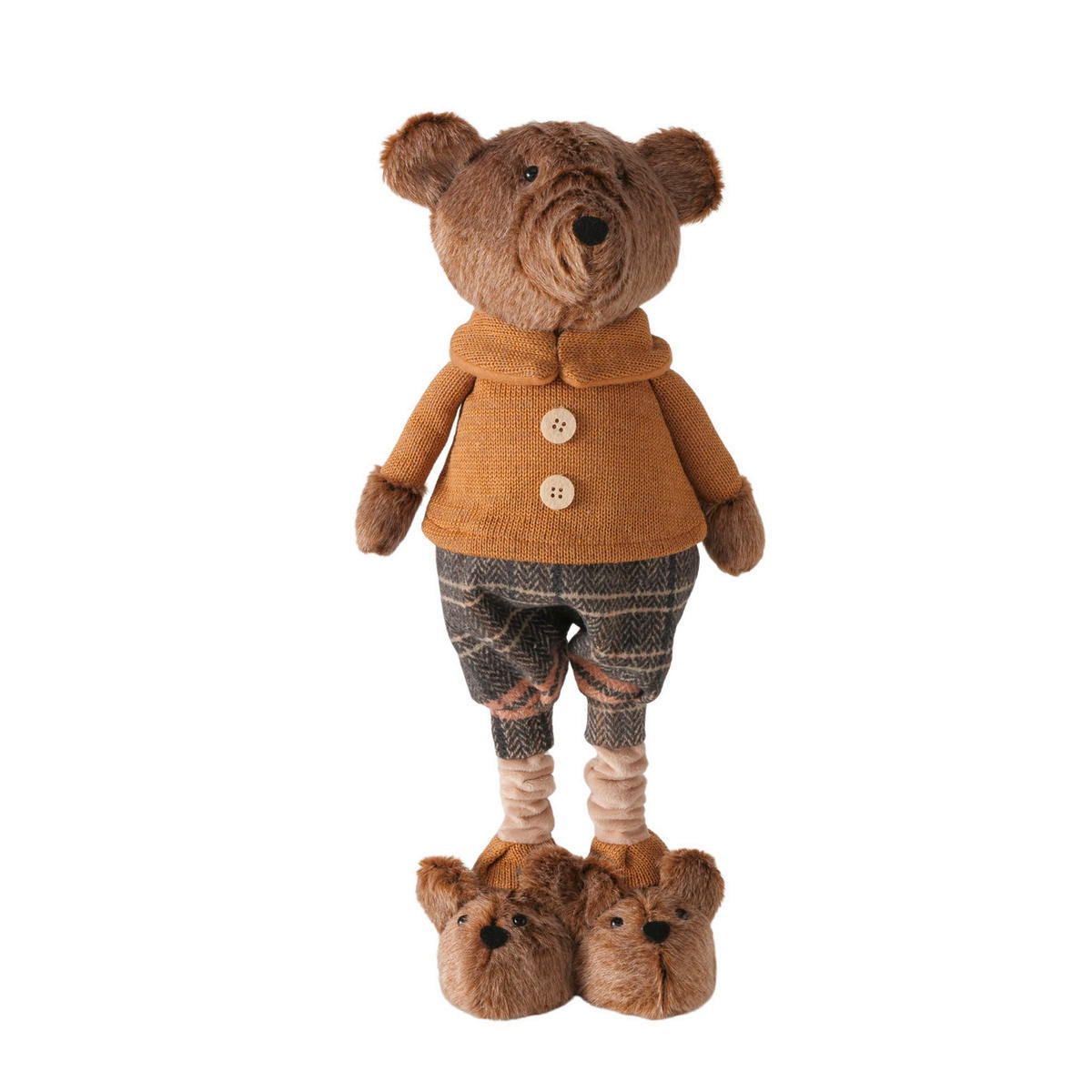DEKOHIRSCH - Braun, Basics, Textil/Stein (21/12/55cm)