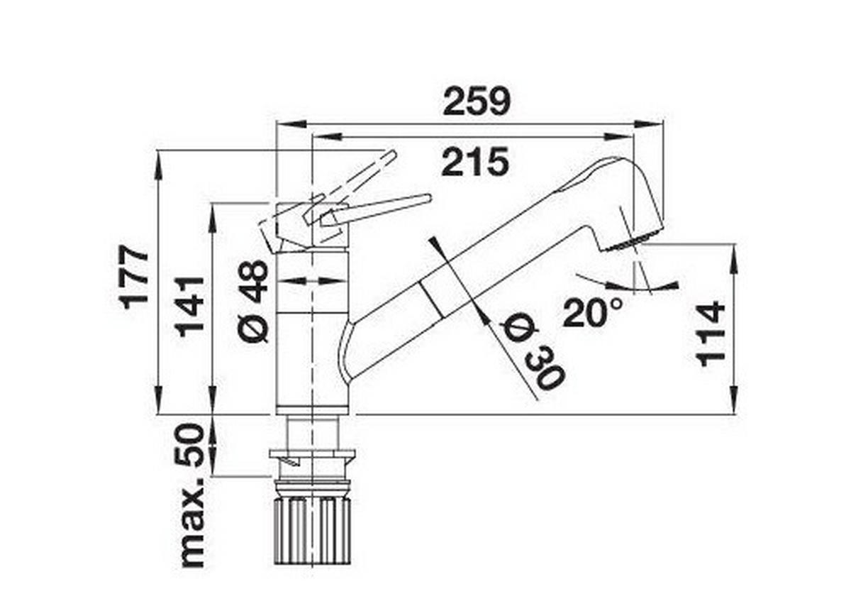 KÜCHENARMATUR 526420  - Chromfarben/Anthrazit, Basics, Stein/Metall (5,5/18/24,4cm) - Blanco
