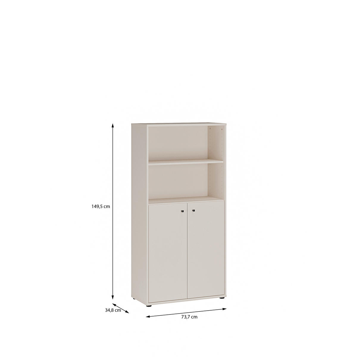REGAL Sandfarben  - Sandfarben/Schwarz, Design, Holzwerkstoff/Kunststoff (73,7/149,5/34,8cm)