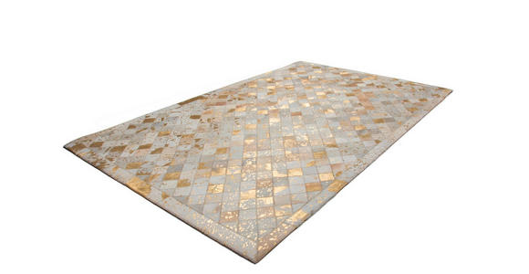 FLACHWEBETEPPICH 80/150 cm Lavish 210 Elfenbein / Gold Creme, Goldfarben  - Goldfarben/Creme, Basics, Leder/Textil (80/150cm) - Novel