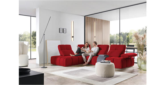 ECKSOFA in Struktur Rot 233/313 cm - Rot/Schwarz, Design, Kunststoff/Textil (233/313cm) - Emilio Belluti