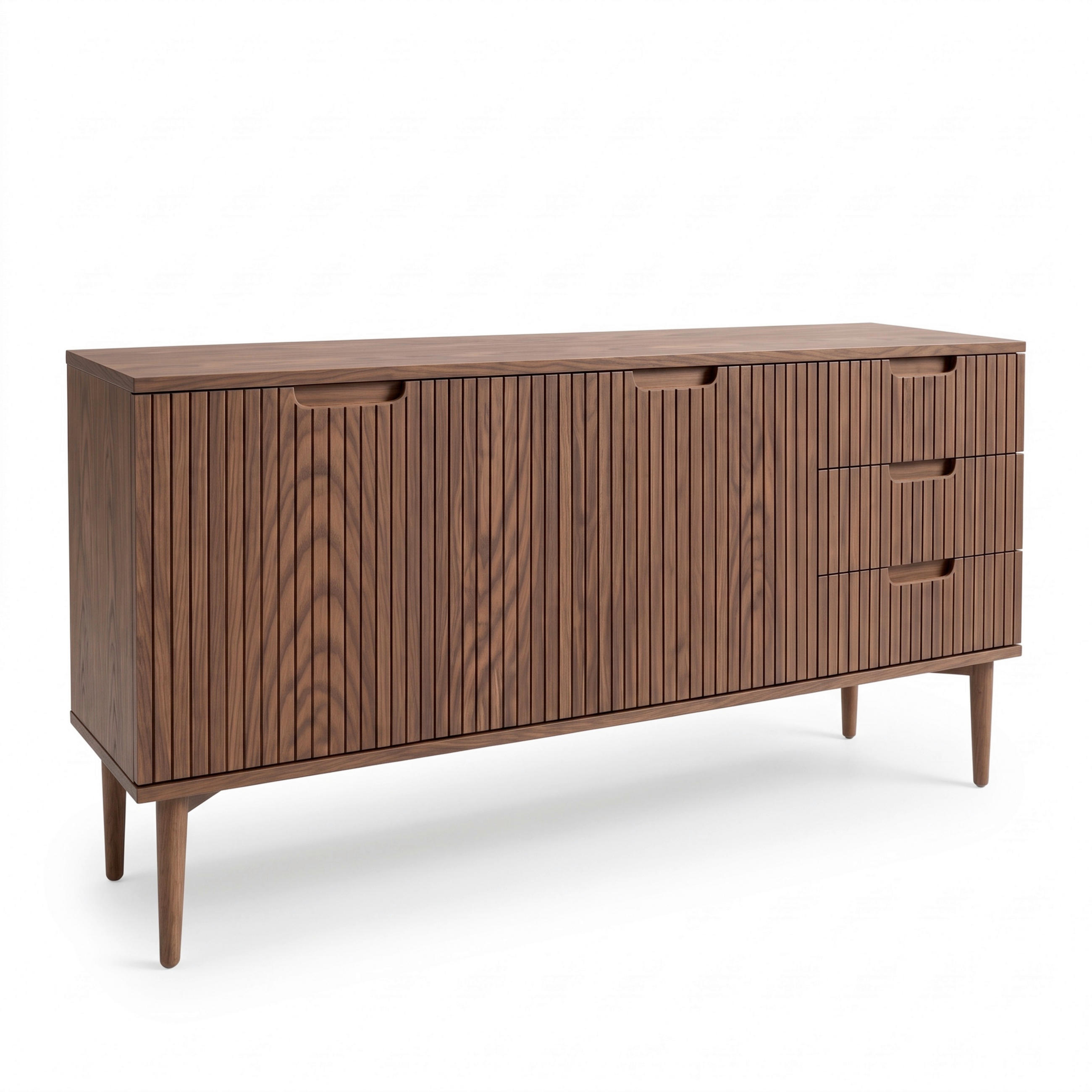 SIDEBOARD  160/75/40 cm 3 låda(or)  - mörkbrun, Klassisk, trä (160/75/40cm) - Niels Andersson