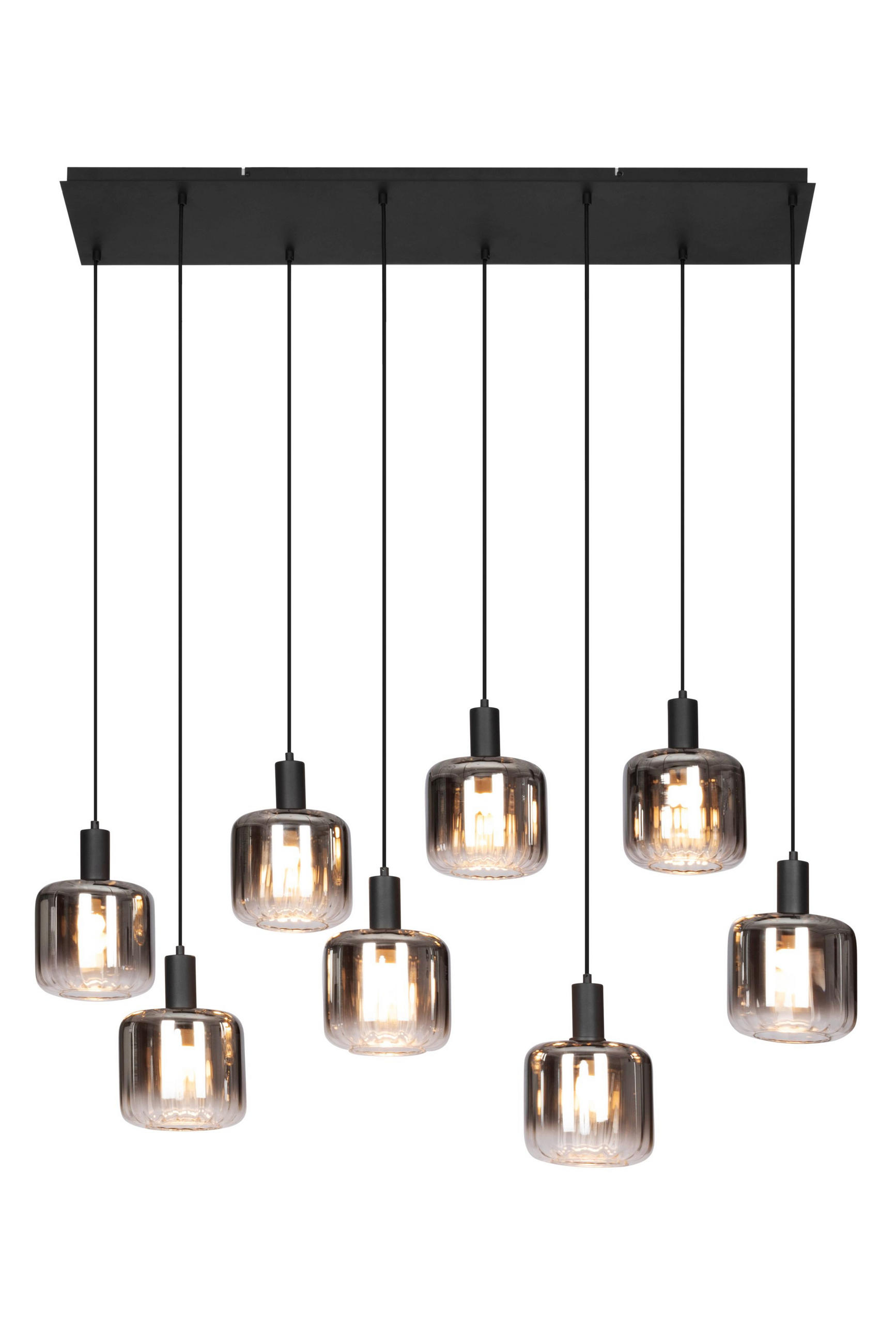 HÄNGELEUCHTE Portland 123/39/150 cm   - Schwarz, MODERN, Glas/Kunststoff (123/39/150cm) - Novel
