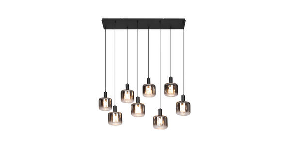 HÄNGELEUCHTE 123/39/150 cm - Schwarz, Design, Glas/Kunststoff (123/39/150cm) - Novel