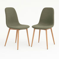 STOLSET 2 styck  bouclé  mörkgrön  - mörkgrön/naturfärgad, Modern, trämaterial/textil (44/86/54cm) - MID.YOU