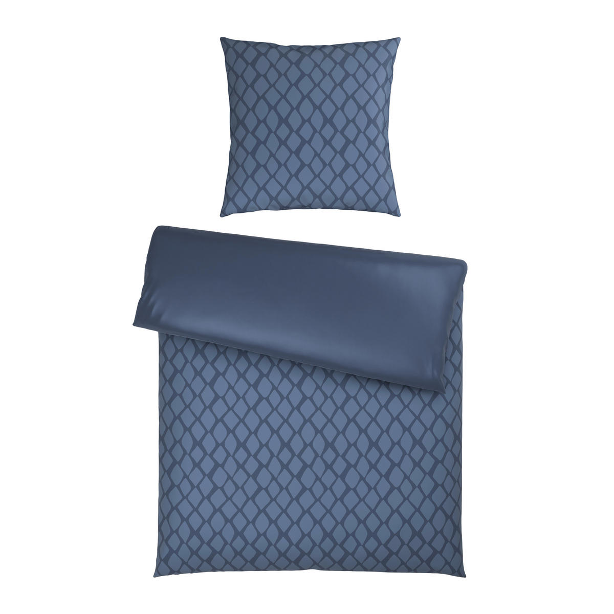 BETTWÄSCHESET STRIPES DK Satin 160/210 cm  65 cm/100 cm  - Hellblau, Design, Textil (160/210cm) - Dieter Knoll