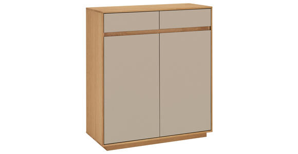 SCHUHSCHRANK 86/103/37 cm  - Sandfarben/Eiche Bianco, Design, Holz/Holzwerkstoff (86/103/37cm) - Novel