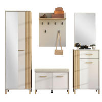 GARDEROBE 5-teilig  in 220/192,5/40 cm  - Kaschmir/Eiche Artisan, Basics, Glas/Holzwerkstoff (220/192,5/40cm) - Carryhome