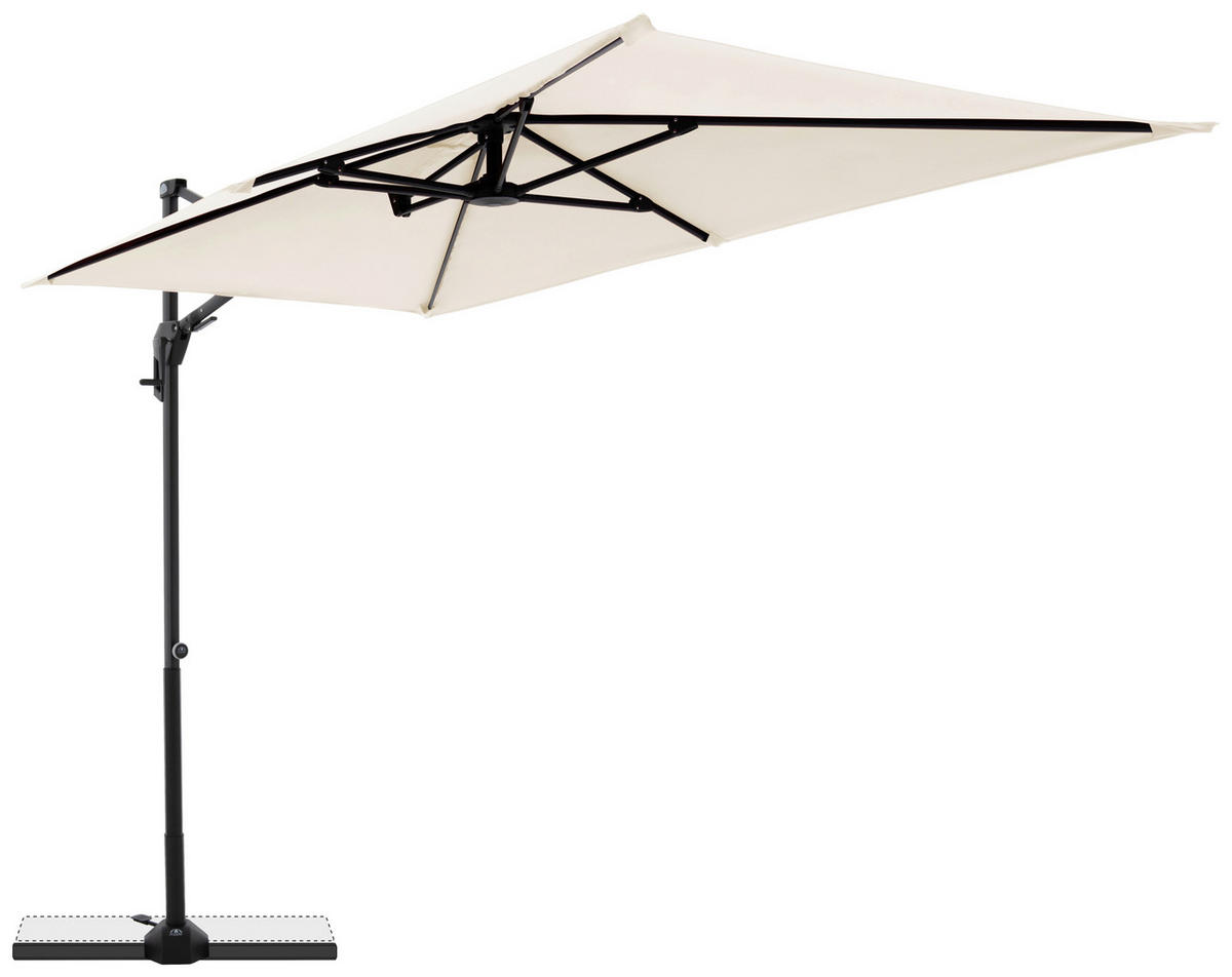 KONZOLNI SENČNIK - črna/naravne barve, Basics, kovina/tekstil (240/135cm) - Doppler