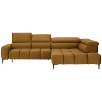 ECKSOFA in Webstoff Currygelb  300/216 cm  - Currygelb/Schwarz, Design, Textil/Metall (300/216cm) - Welnova