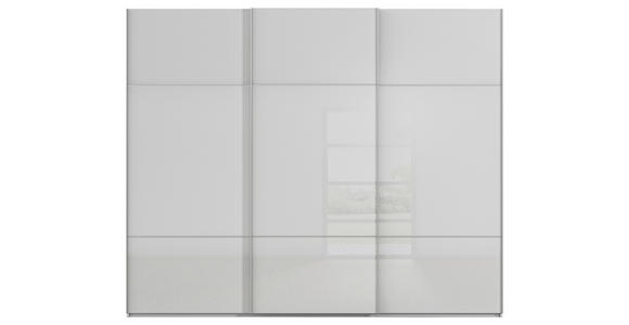 SCHWEBETÜRENSCHRANK 301/223/68 cm 3-türig Grau - Alufarben/Grau, KONVENTIONELL, Glas/Holzwerkstoff (301/223/68cm) - Novel