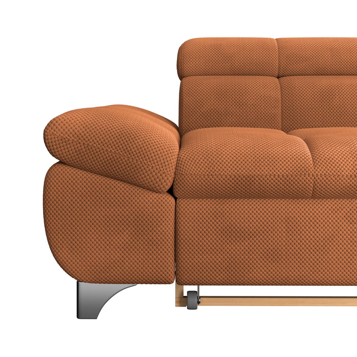 ECKSOFA Terracotta Chenille  - Chromfarben/Terracotta, KONVENTIONELL, Textil/Metall (312/234cm) - Livetastic