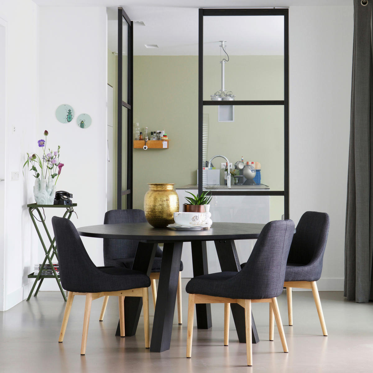 ESSTISCH in Holz 150/150/75 cm  - Schwarz, MODERN, Holz (150/150/75cm) - Livetastic