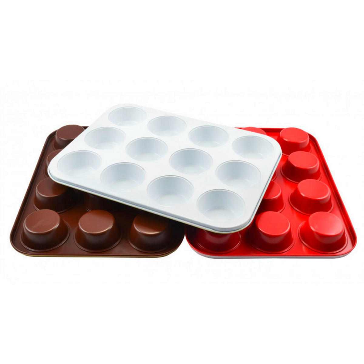 Tavă Pentru Brioșe - maro/culoare prună, Basics, metal (35/27cm)