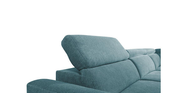 ECKSOFA Petrol Velours - Petrol/Schwarz, KONVENTIONELL, Textil/Metall (255/217cm) - Carryhome