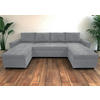 WOHNLANDSCHAFT in Cord Hellgrau  - Hellgrau/Schwarz, Design, Kunststoff/Textil (155/294/155cm) - MID.YOU