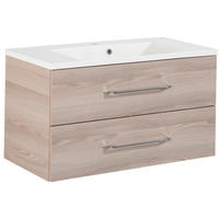 WASCHTISCHKOMBI 90 cm  - Eschefarben/Alufarben, MODERN, Holzwerkstoff/Kunststoff (90cm) - MID.YOU