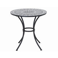 GARTENTISCH Metall, Keramik Schwarz rund  - Schwarz, KONVENTIONELL, Keramik/Metall (70/70/71cm) - Siena Garden