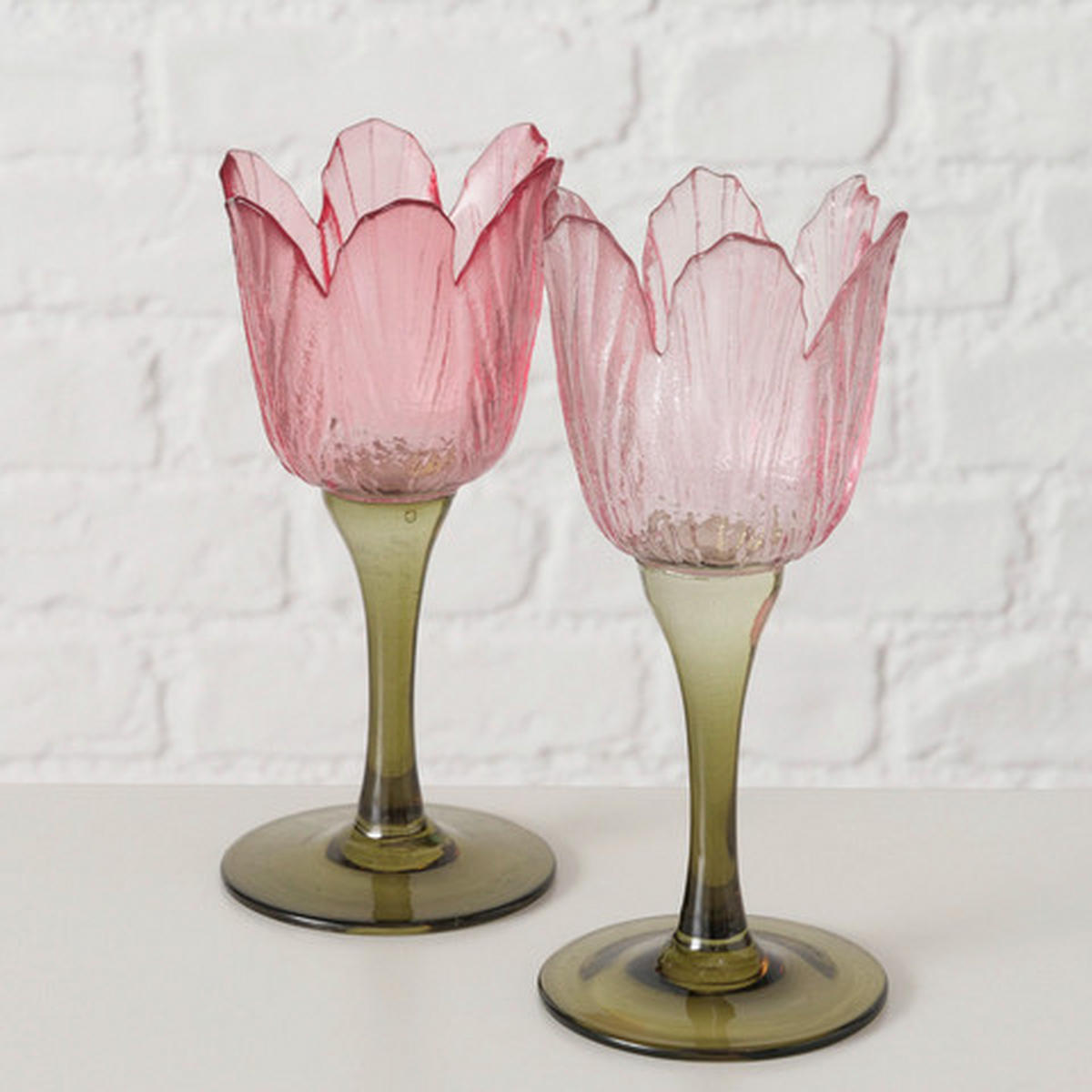 WINDLICHT - Hellrosa/Dunkelrosa, LIFESTYLE, Glas (8,5/17cm)