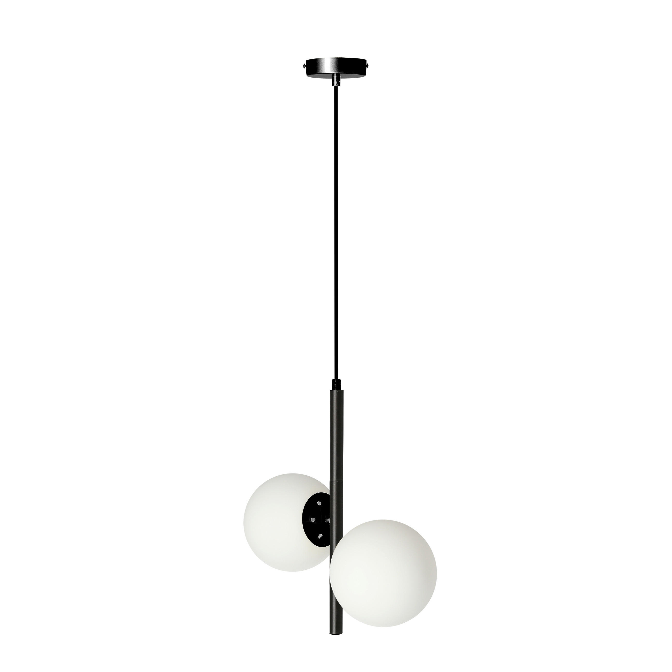 HÄNGELEUCHTE Duo 32.5/15/115 cm   - Schwarz/Weiß, Basics, Metall (32.5/15/115cm)