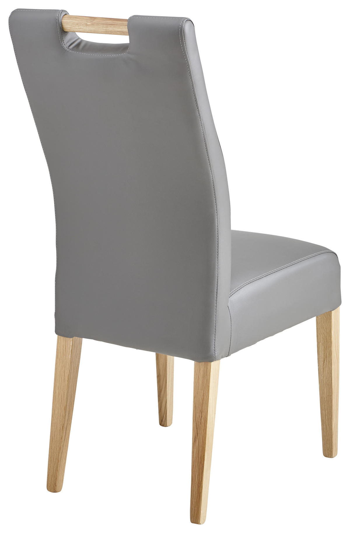 STUHL  in Lederlook Holz, Textil  - Eichefarben/Grau, KONVENTIONELL, Holz/Textil (47/100/47cm) - Cantus