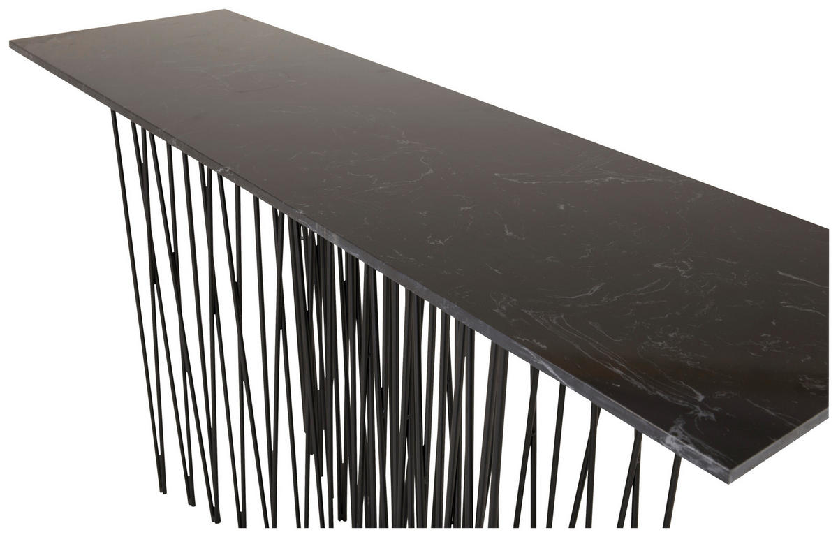 BEISTELLTISCH 130/37/74 cm Schwarz rechteckig  - Schwarz, Design, Glas/Metall (130/37/74cm) - Livetastic