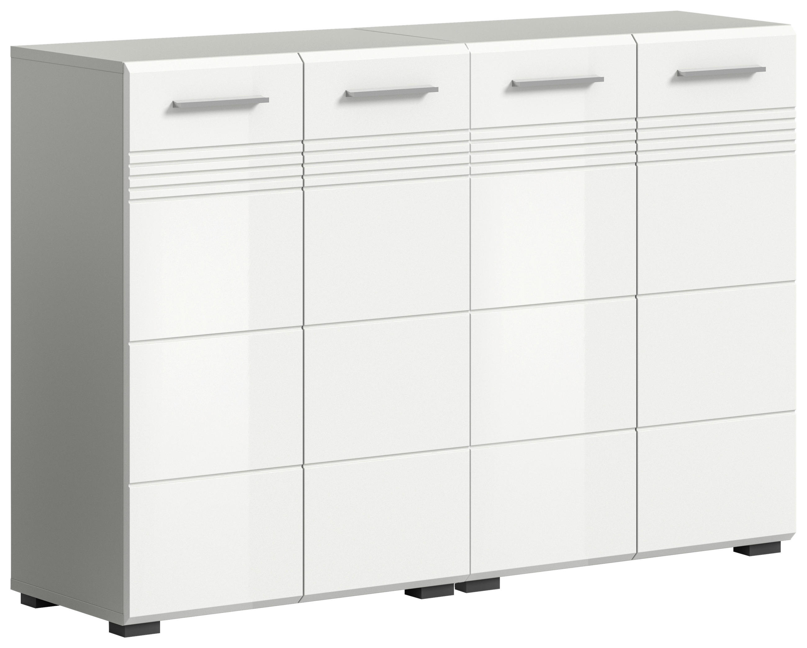 MIDISCHRANK 120/80/30 cm  - Chromfarben/Weiß Hochglanz, MODERN, Holzwerkstoff/Kunststoff (120/80/30cm) - MID.YOU