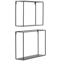 ENSEMBLE D'ÉTAGÈRES MURALES 40/28/10 cm  - noir, Trend, métal (40/28/10cm) - Landscape