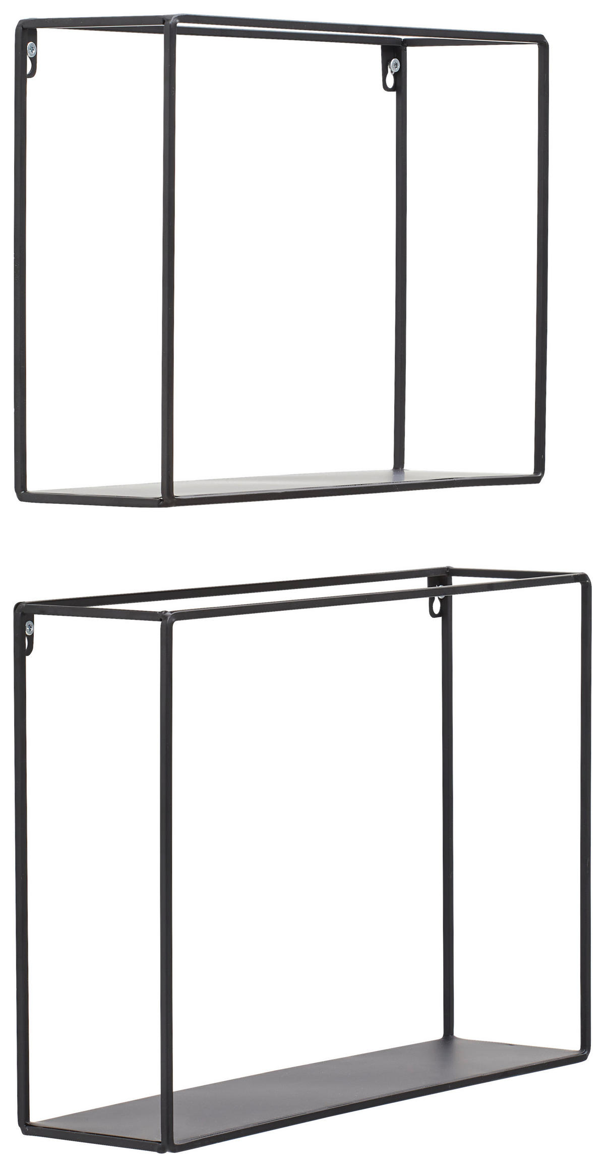 ENSEMBLE D'ÉTAGÈRES MURALES 40/28/10 cm  - noir, Trend, métal (40/28/10cm) - Landscape