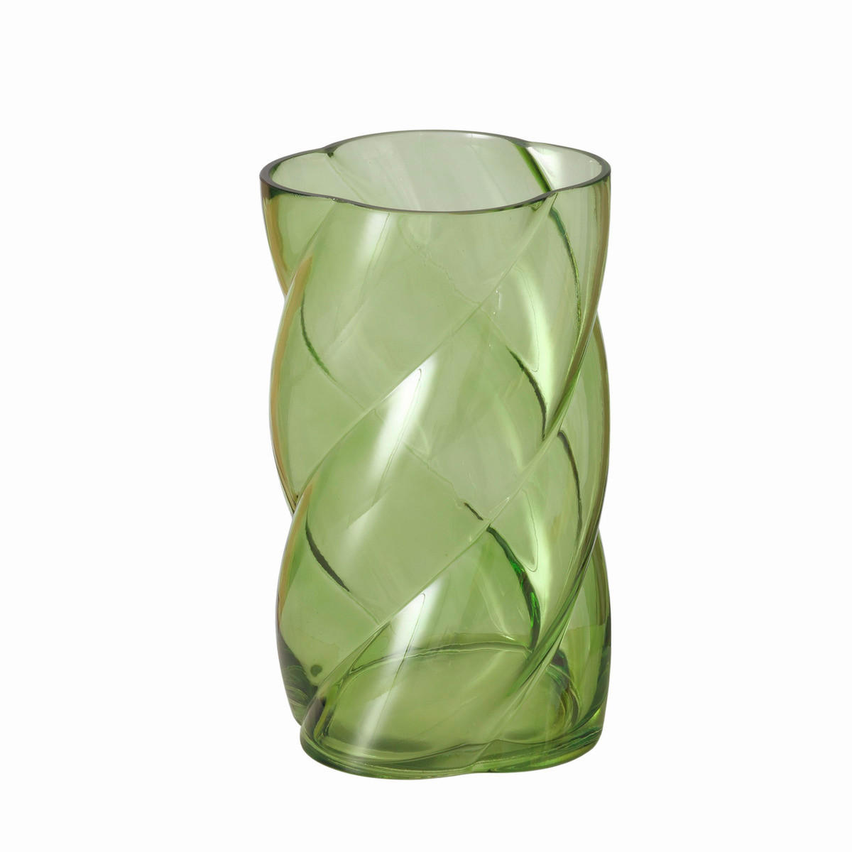 VÁZA, sklo, 20,3 cm - zelená, Basics, sklo (17,5/17,5/20,3cm)
