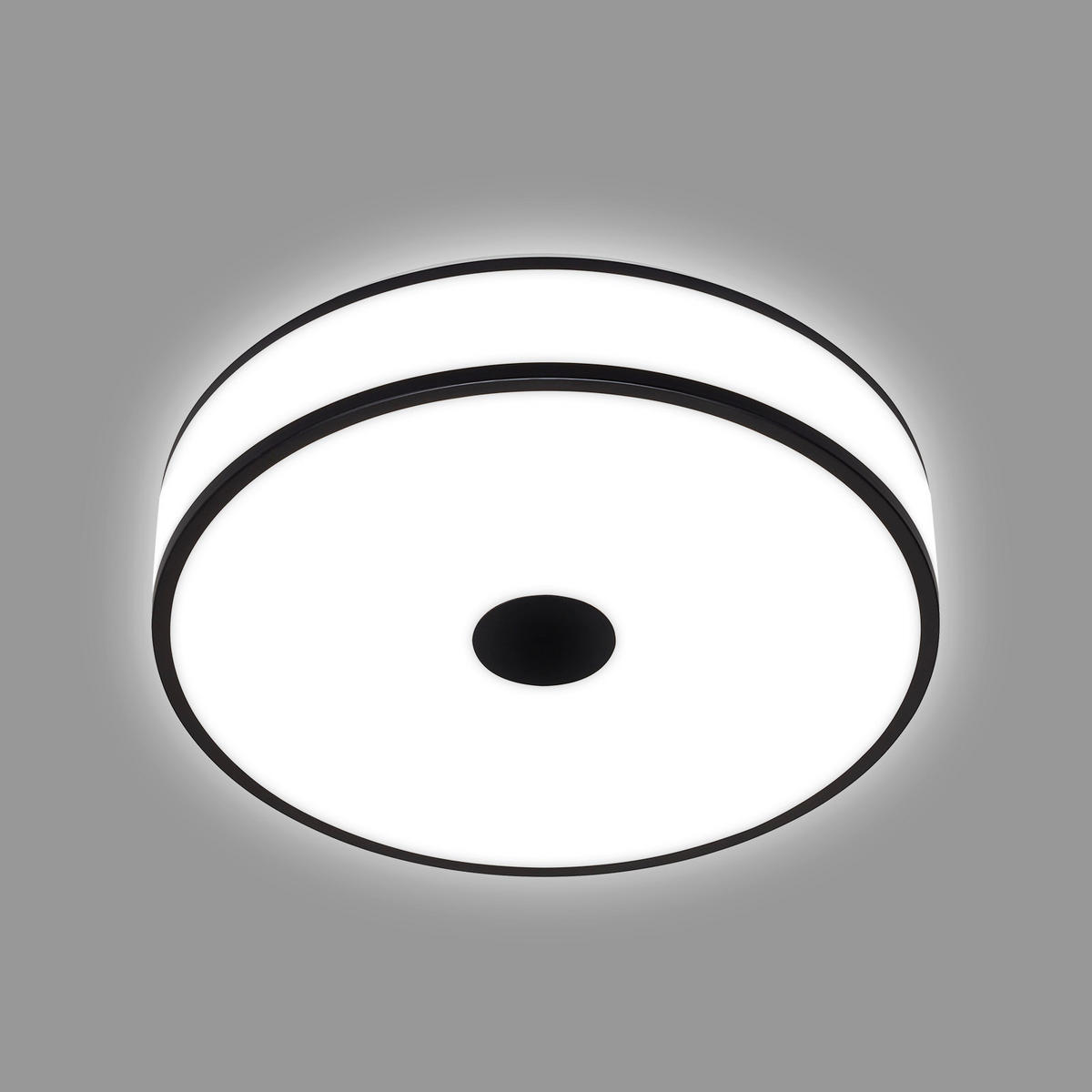 STROPNÍ LED SVÍTIDLO, 38/9,5 cm  - bílá/černá, Design, kov/plast (38/9,5cm)