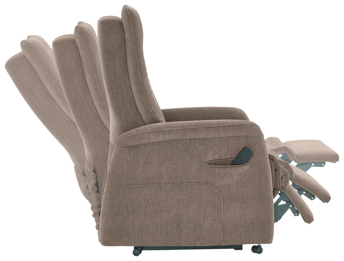FERNSEHSESSEL Chenille Hellbraun  - Hellbraun/Grau, KONVENTIONELL, Kunststoff/Textil (78/115/90cm) - Hukla