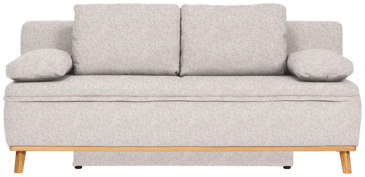 SCHLAFSOFA in Webstoff Hellgrau  - Hellgrau/Naturfarben, Konventionell, Holz/Textil (203/95/96cm) - Venda