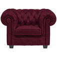 CHESTERFIELD-SESSEL - Wengefarben/Bordeaux, LIFESTYLE, Holz/Textil (115/76,5/96cm) - Landscape