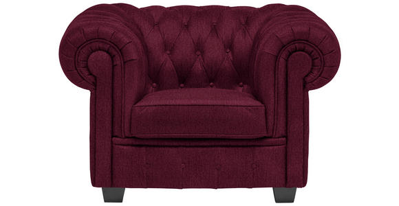 CHESTERFIELD-SESSEL - Wengefarben/Bordeaux, LIFESTYLE, Holz/Textil (115/76,5/96cm) - Landscape