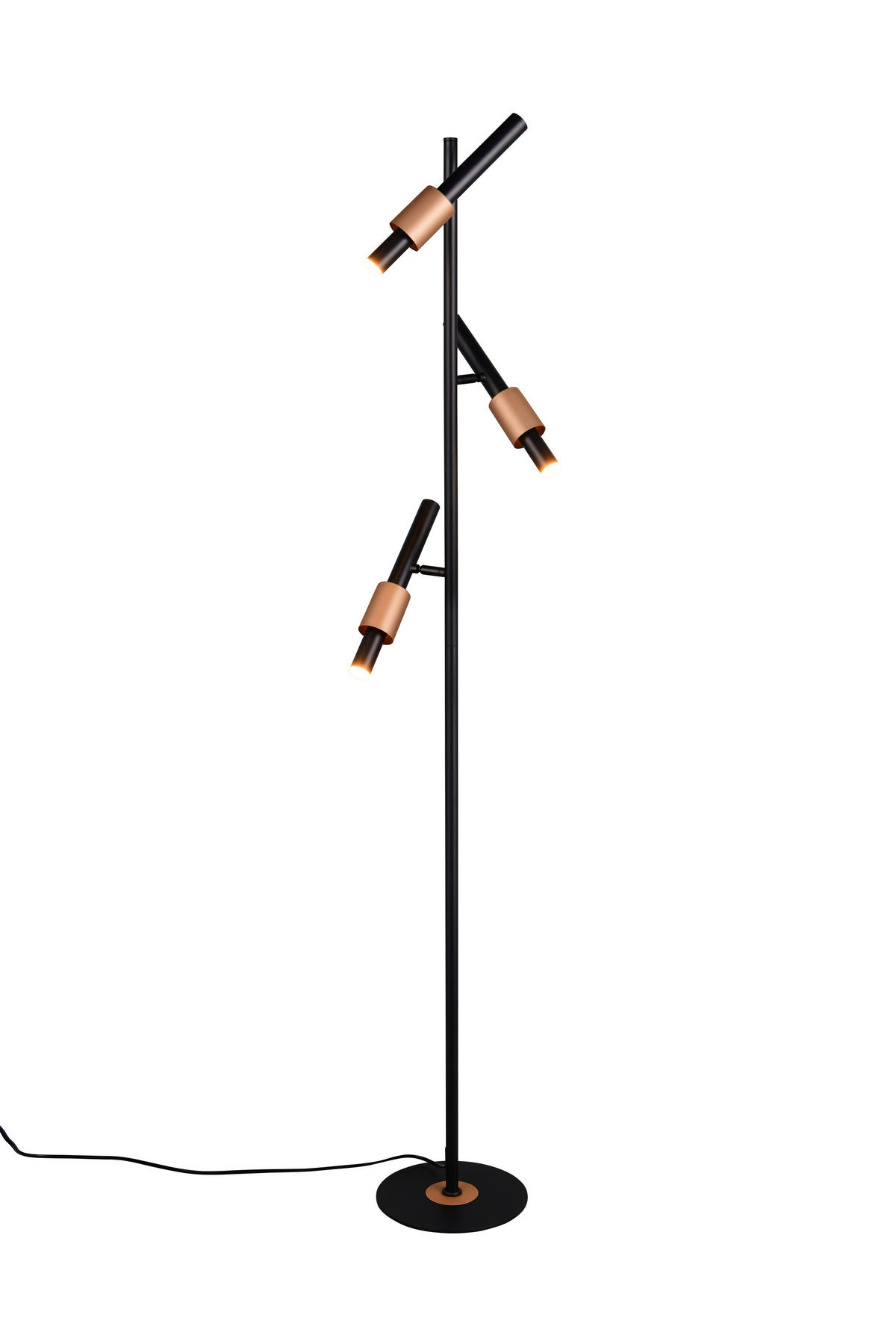 LED-STEHLEUCHTE - Schwarz/Braun, Basics, Metall (23/150cm) - Trio Leuchten