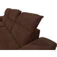 ECKSOFA Dunkelbraun Cord  - Dunkelbraun/Schwarz, KONVENTIONELL, Textil/Metall (196/290cm) - Carryhome