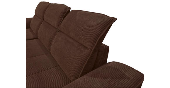 ECKSOFA Dunkelbraun Cord - Dunkelbraun/Schwarz, KONVENTIONELL, Textil/Metall (196/290cm) - Carryhome