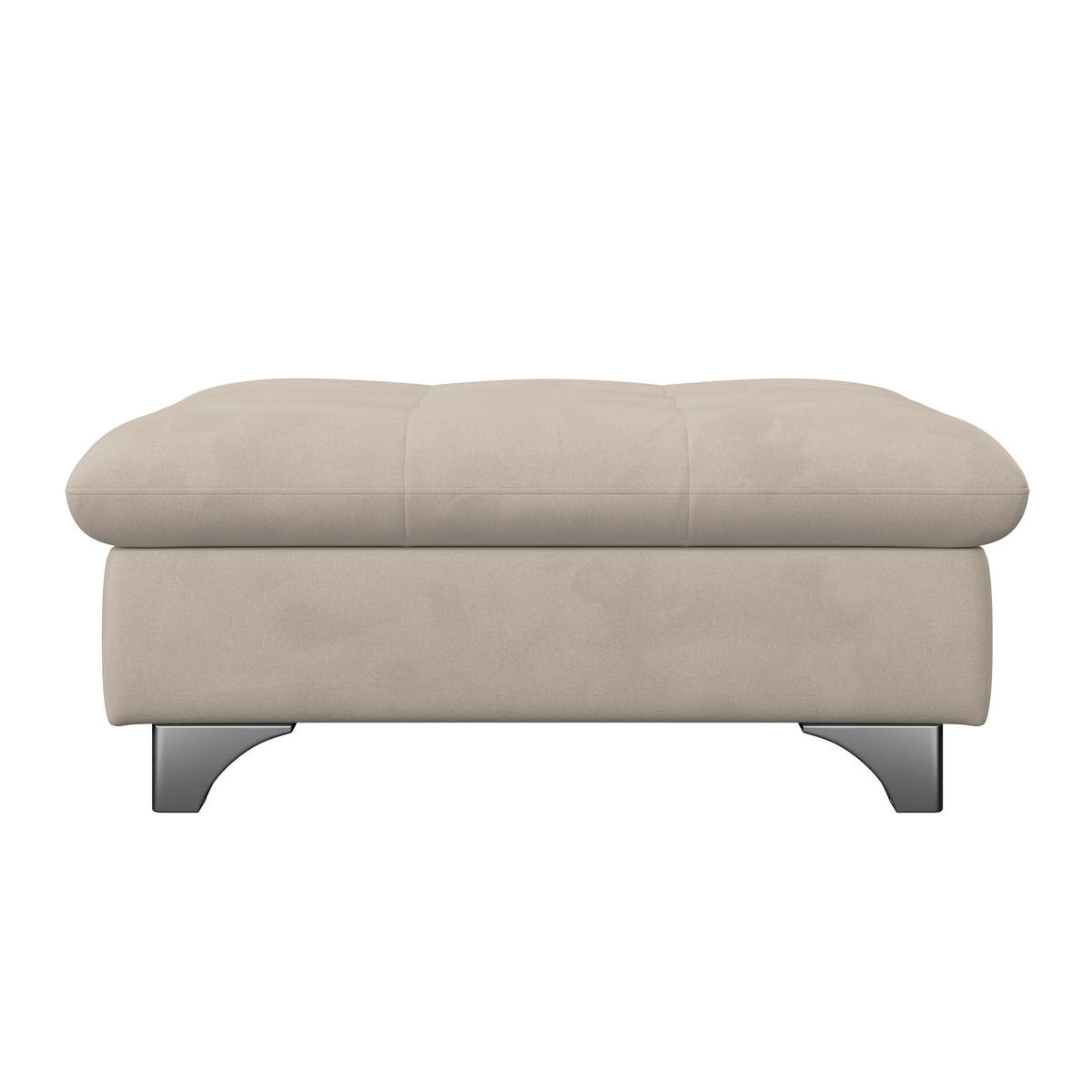 HOCKER Chenille Naturfarben  - Chromfarben/Naturfarben, KONVENTIONELL, Textil/Metall (108/46/108cm) - Livetastic
