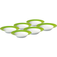 SUPPENTELLERSET VARIO 6-teilig  - Weiß/Grün, Basics, Keramik (21,5cm) - Van Well