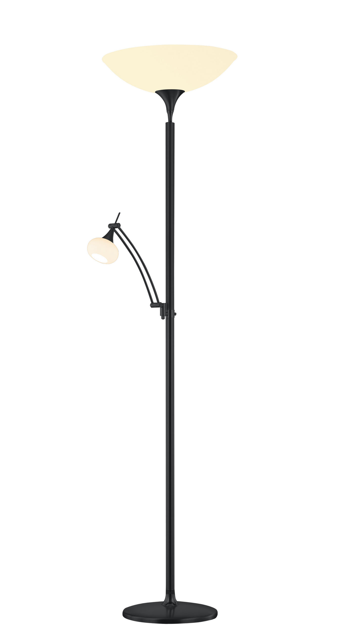 LED-STEHLEUCHTE 47/180 cm    - Schwarz/Weiß, Design, Glas/Metall (47/180cm) - Bankamp