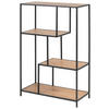 REGAL Eichefarben, Schwarz  - Eichefarben/Schwarz, MODERN, Holzwerkstoff/Metall (77/114/34cm) - Xora