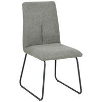 STUHL  Stoffauswahl Leinenoptik  Grau, Schwarz  - Schwarz/Grau, Design, Textil/Metall (48/86/59cm) - Xora