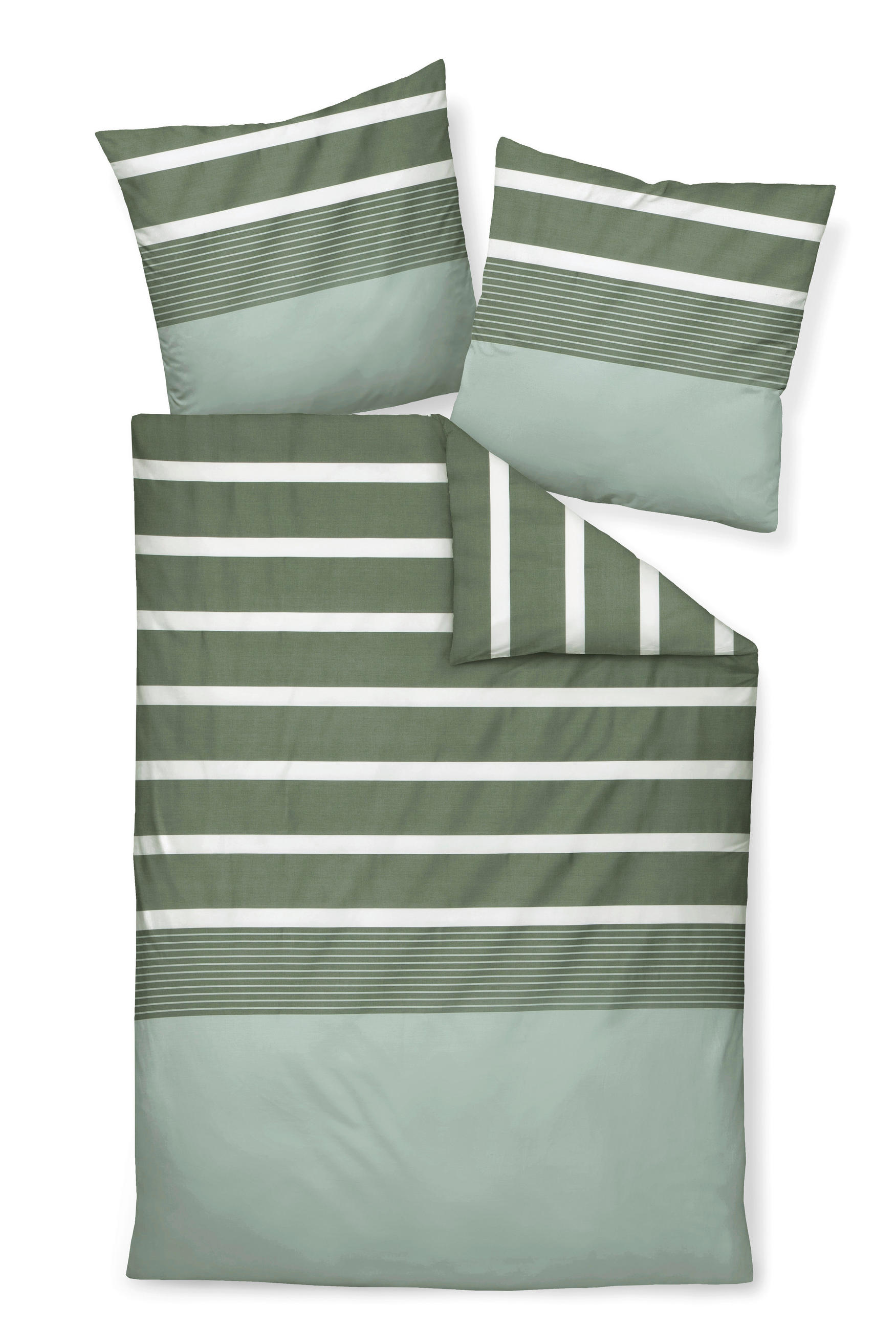 BETTWÄSCHE Makosatin 135/200 cm  - Salbeigrün, Basics, Textil (135/200cm) - Janine