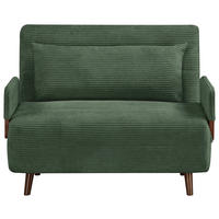 SCHLAFSESSEL Cord Grün    - Hellbraun/Grün, MODERN, Holz/Textil (107/82/91cm) - Livetastic