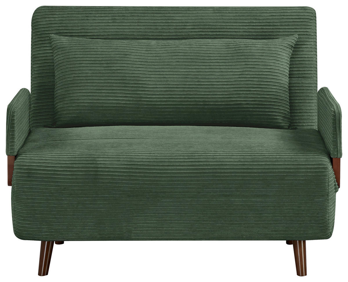 SCHLAFSESSEL Cord Grün    - Hellbraun/Grün, MODERN, Holz/Textil (107/82/91cm) - Livetastic