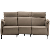 TRAPEZSOFA in Mikrofaser Taupe  - Taupe/Schwarz, Konventionell, Textil/Metall (221/103/95cm) - Dieter Knoll