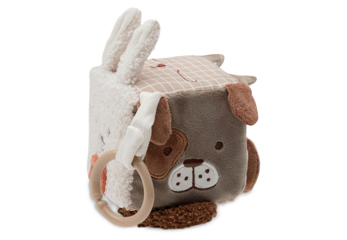 KOCKA ZA IGRU  Animal Friends  - višebojno, Basics, tekstil (10/10/1cm) - JOLLEIN