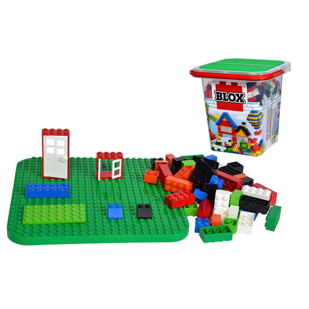 Bausteine Blox 500 Teile, Ab 4 Jahren Mit Eimer + Spielplatte