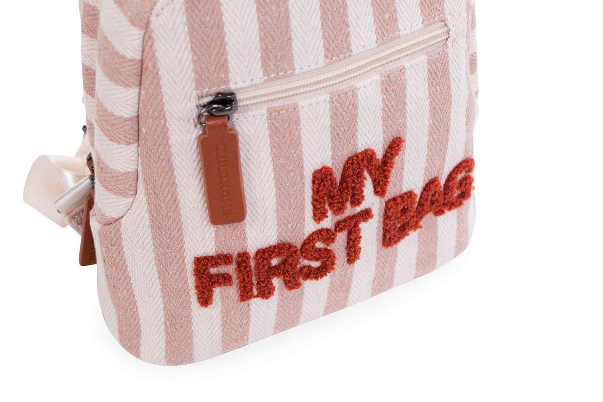 KINDERRUCKSACK - Terracotta/Weiß, KONVENTIONELL, Textil (20/8/24cm) - Childhome